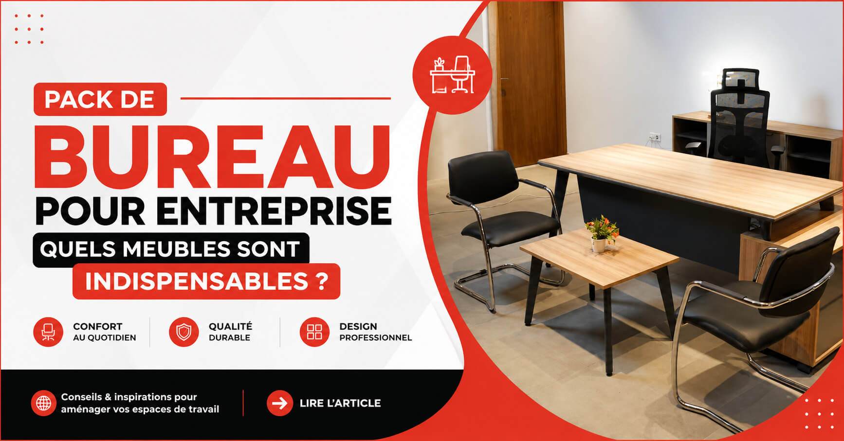 Pack de bureau pour entreprise : 5 meubles indispensables